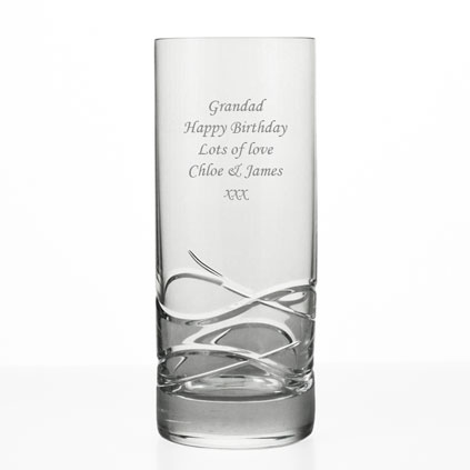 Personalised Hi Ball Glass Wave Cut