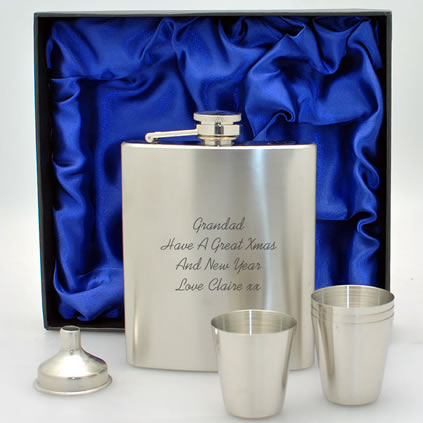 Personalised Hip Flask Set