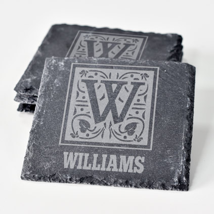 Personalised Slate Coasters Monogram