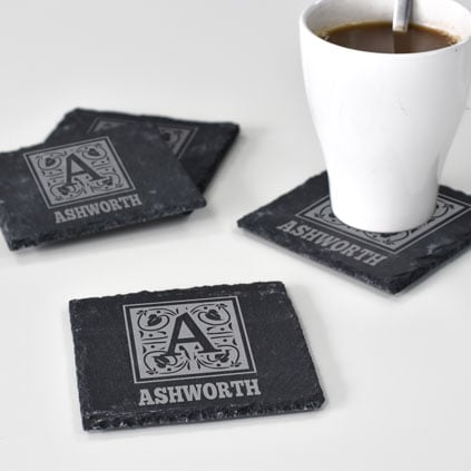 Personalised Slate Coasters Monogram