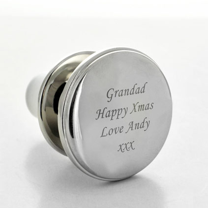 Silver Personalised Wine Stopper