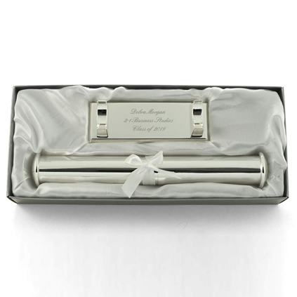 Silver Personalised Certificate Holder