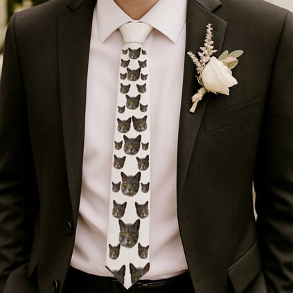 Photo Upload Pet Face Cutout Tie