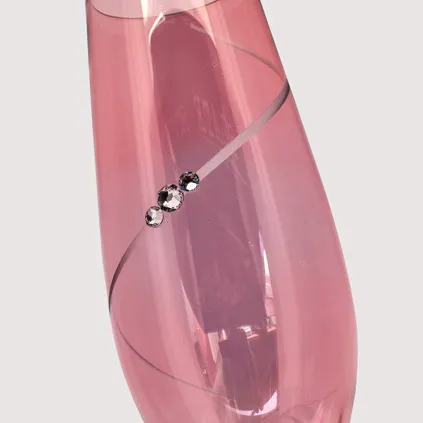 Personalised Pink Champagne Flute With Swarovski Elements