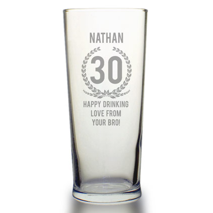 Personalised 18th Birthday Pint Glass