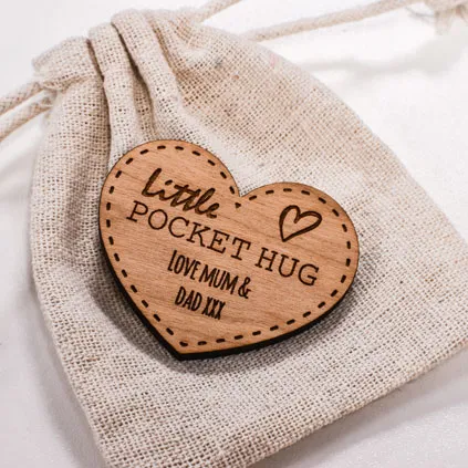 Personalised Little Pocket Hug First Day At School Gift