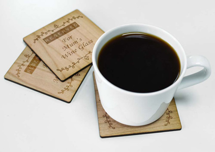 Personalised 'Reserved For' Wooden Coaster Set