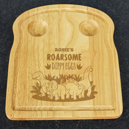 Personalised Dinosaurs Egg And Toast Board