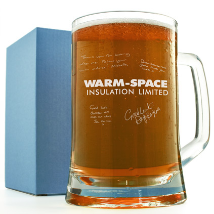 Signature Engraved Pint Glass Leaving Gift