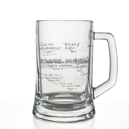 Signature Engraved Pint Glass Leaving Gift