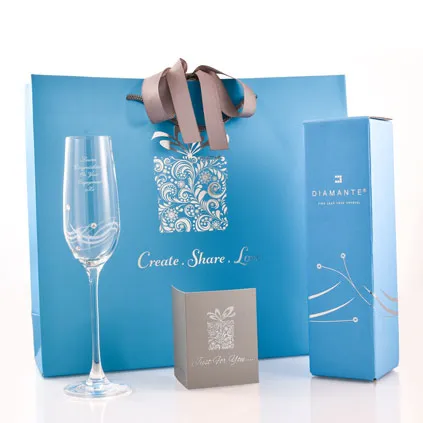 Personalised Single Petite Lunar Champagne Flute With Swarovski Elements