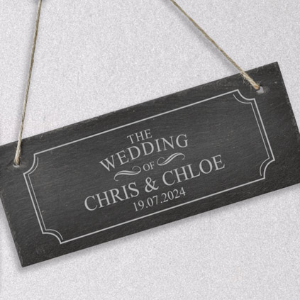 Personalised Wedding Day Slate Sign