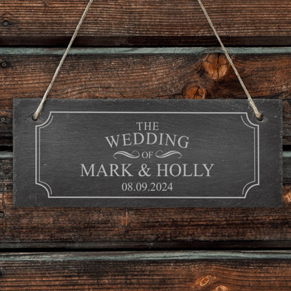 Personalised Wedding Day Slate Sign