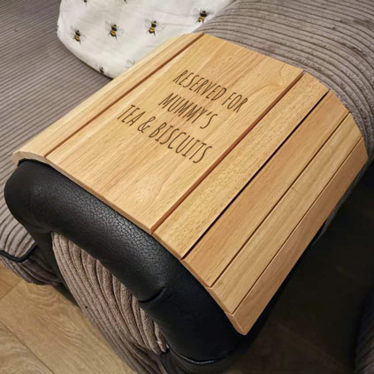 Personalised Wooden Sofa Tray Any Message Engraved