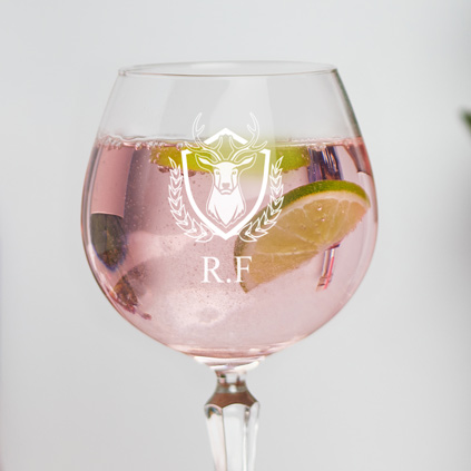 Personalised Stag Vintage Gin Ballon Glass
