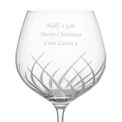 Personalised Flame Cut Gin Ballon Glass