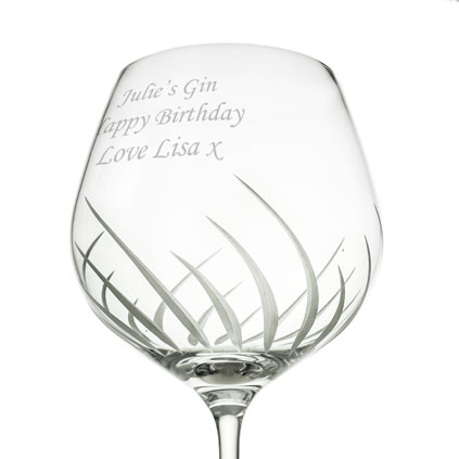 Personalised Flame Cut Gin Ballon Glass