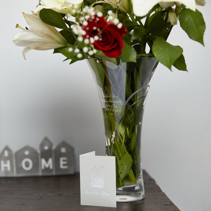 Personalised Crystal Heart Vase With Swarovski Elements