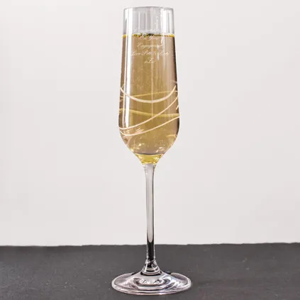 Personalised Swirl Cut Champagne Flute