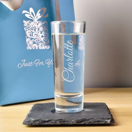Personalised Tall Shot Glass Any Name Engraved
