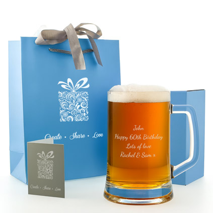 Personalised Pint Tankard With Luxury Gift Bag And Box Personalised Pint Tankard With Luxury Gift Bag And Box