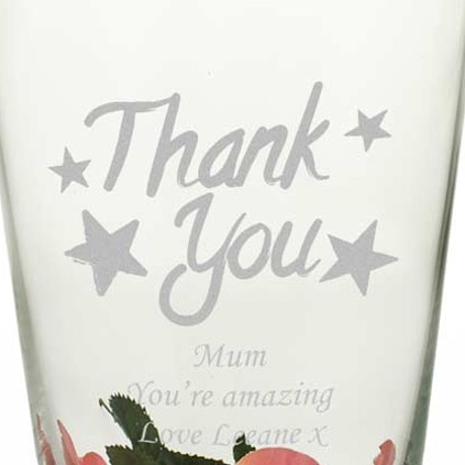 Personalised Conical Vase - Thank You