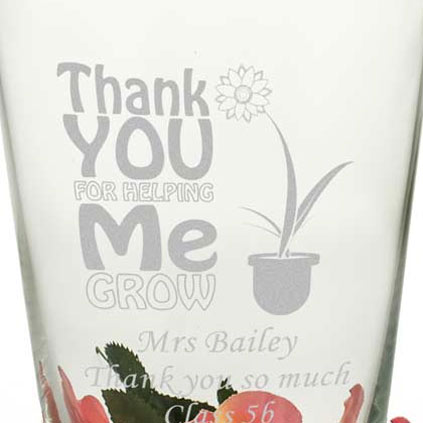 Personalised Conical Vase - Thank You For Helping Me Grow