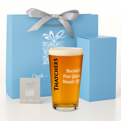 Personalised Thatchers Pint Glass