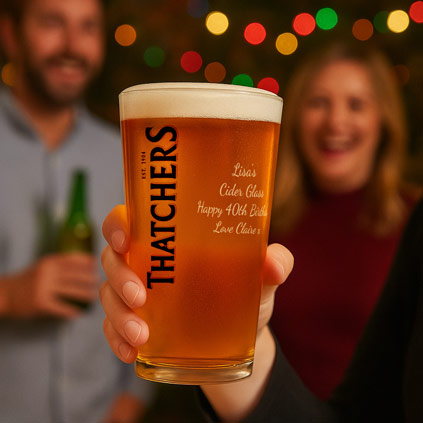 Personalised Thatchers Pint Glass
