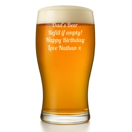 Personalised Tulip Pint Glass With Luxury Gift Bag And Box