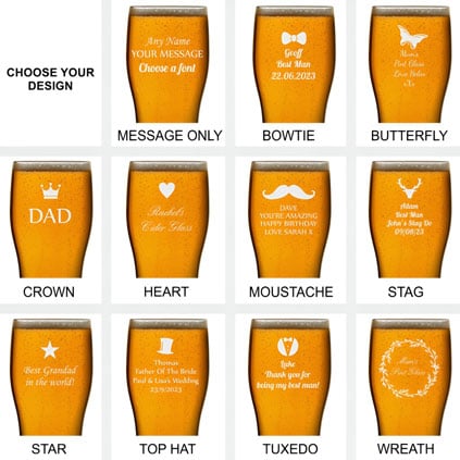 Engraved Beer Glass Personalised Pint Glass