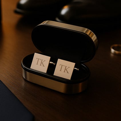Engraved Groomsmen Cufflinks And Gift Box