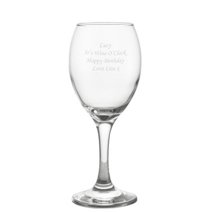 Engraved Wine Glass