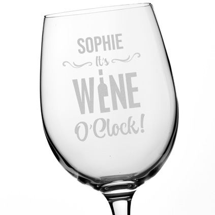 Wine O Clock Personalised Wine Glass